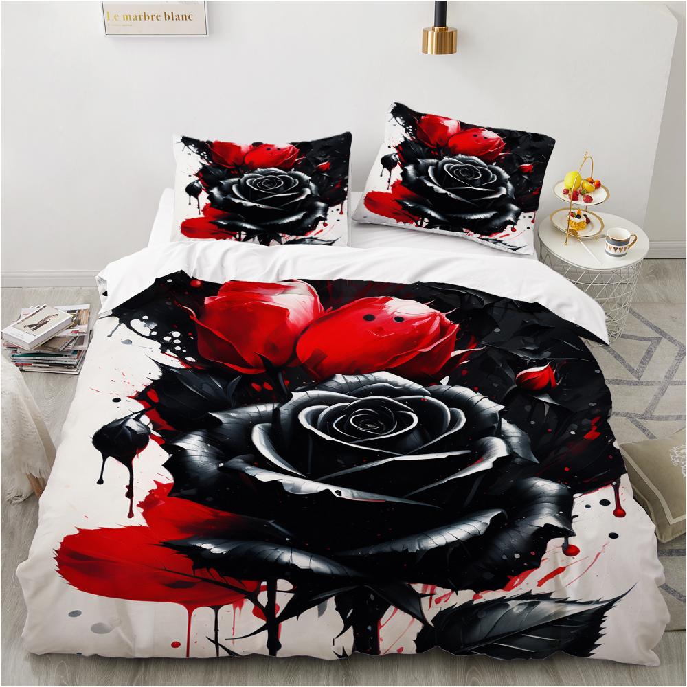 3D Floral Printed Bedding Sets Comforter Quilt Bed Cover Duvet Cover Pillow Case 2-3 Pieces Sets Kids Adult Size home Textiles