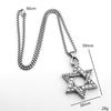 Vintage Style Double Sided Hexagram Men's Stainless Steel Punk Necklace