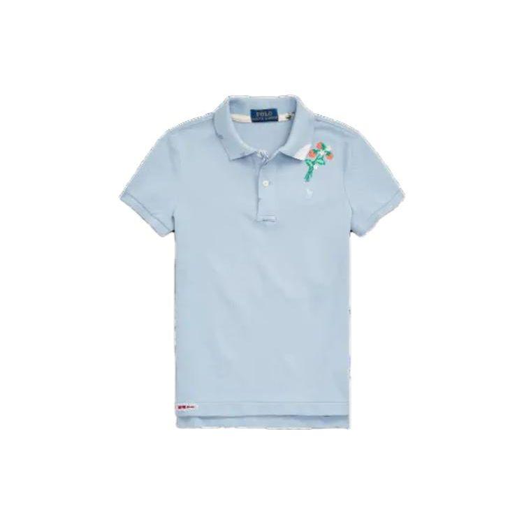 

Polo Ralph Lauren Футболка-поло с коротким рукавом из хлопковой сетки с цветочным узором Детские топы Светло-голубой CWPOKNIG8020347-400 XL