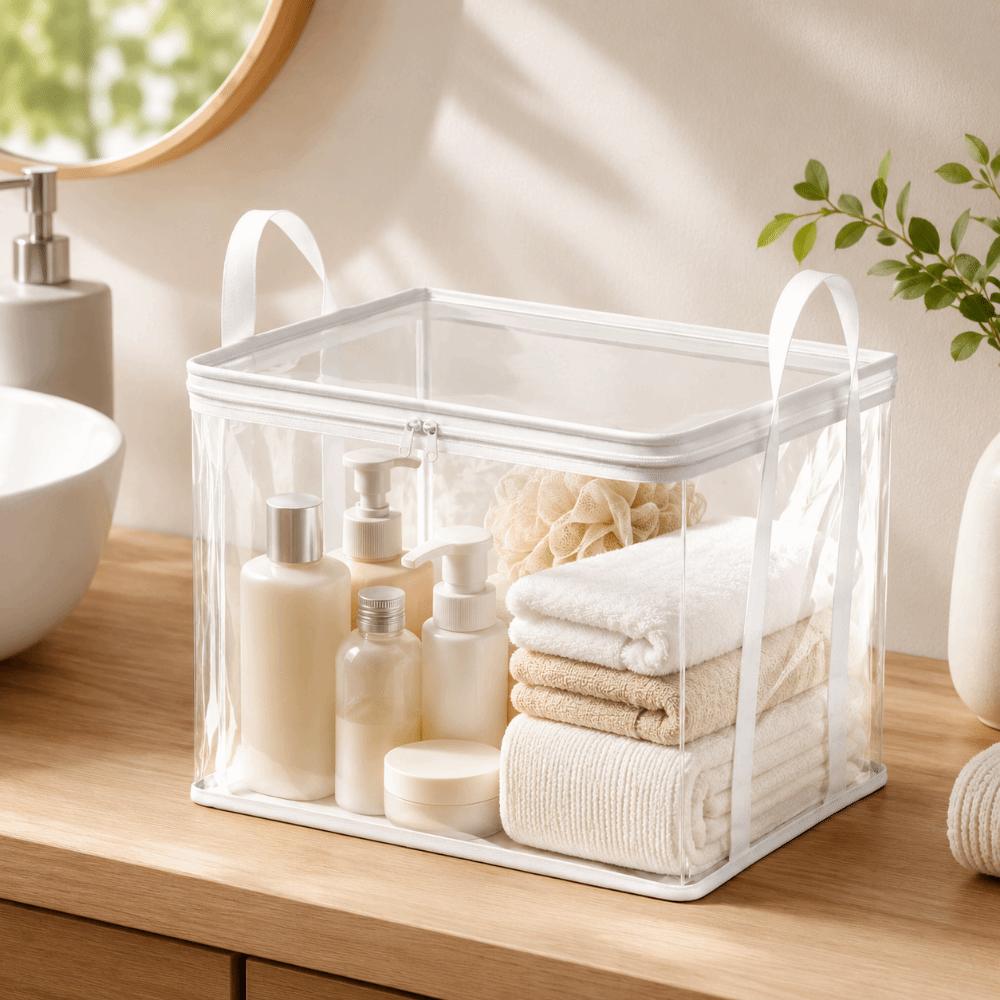 Dust-proof Book Storage Box Large Capacity Travel Toilet Bag Container Underwear Storage Classroom