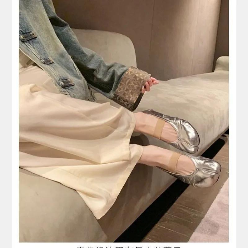 Модные новые модные полутапочки женские с круглым носком однотонные туфли на плоской — фото 4