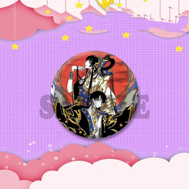 Japanese Manga XxxHolic Can Badge Anime Cartoon Round Cosplay Badge Yuuko Kimihiro Watanuki Brooch on Backpack Accessories Gift