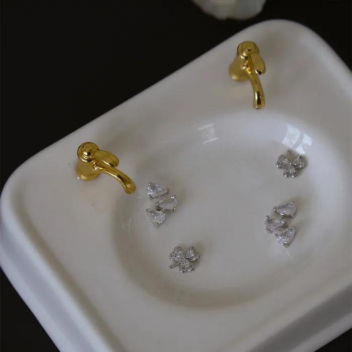 [Silver925] Abomey 3 Pear Earrings