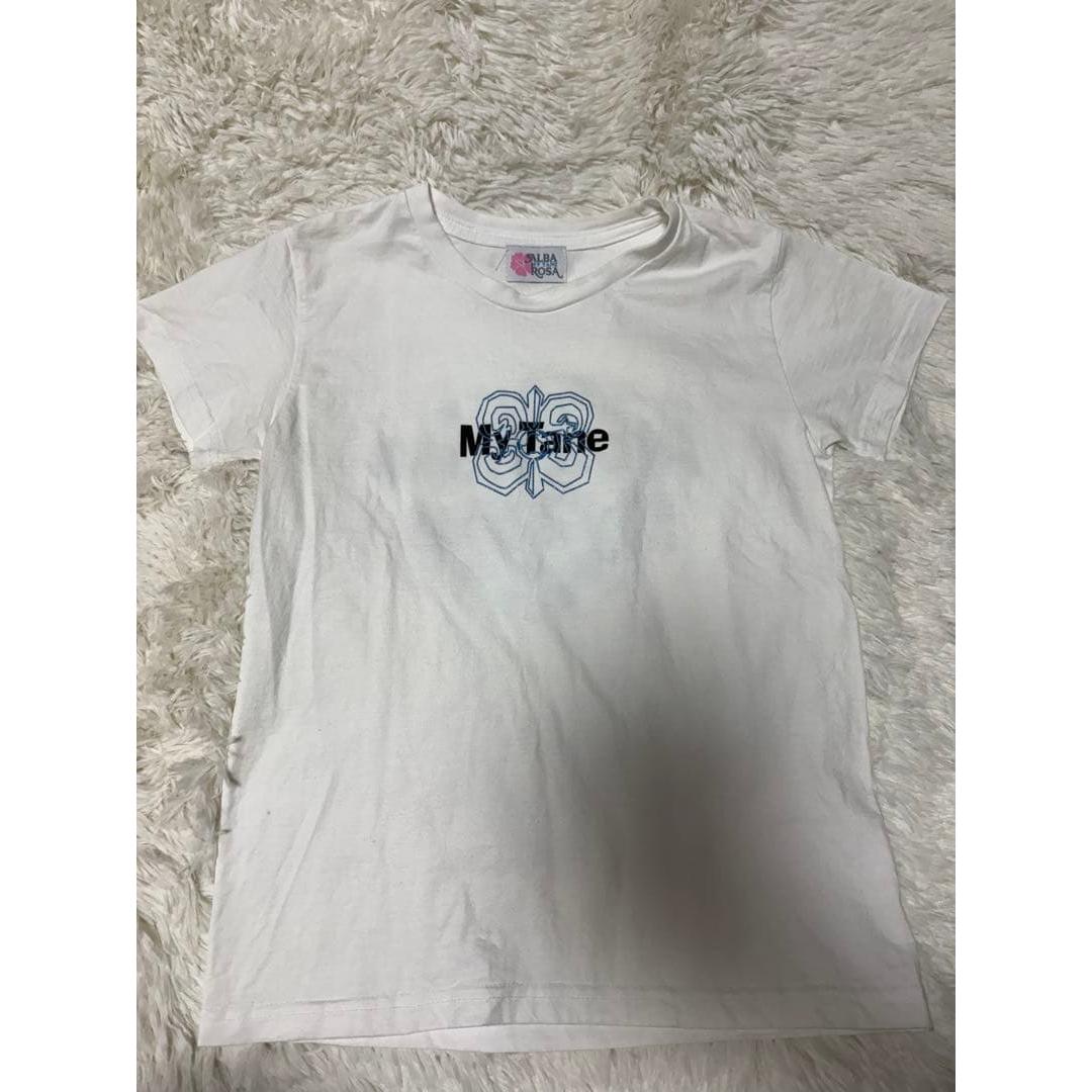 ALBA ROSA Logo Short Sleeve T-Shirt White Y2K Gal Type