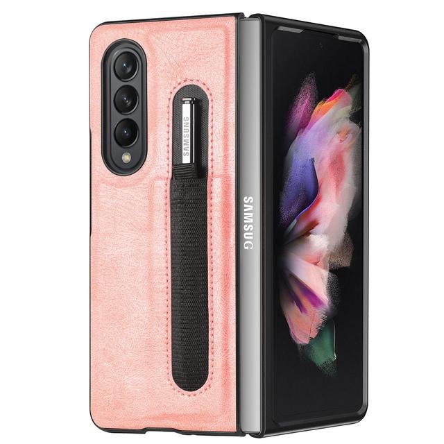 Plain Fashion Leather Folding Case For Samsung Galaxy Z Fold 4 5g Fold4 Fold3 Fold 3 Matte Feeling Phone Accessories Cases