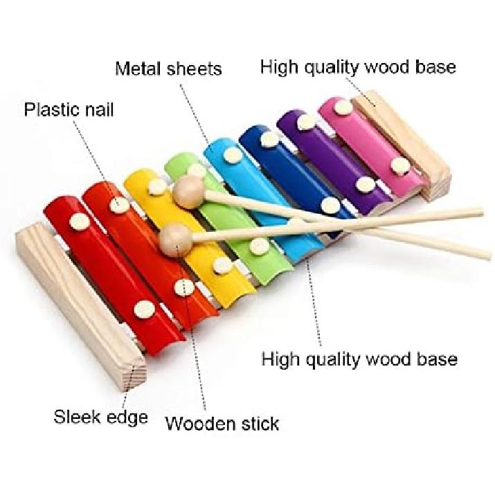 Tvoip Wooden Xylophone Toys Musical Creative Wooden Instruments 8 Notes Xilofono Children Baby Musical Toys Development