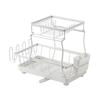2 Layer Dish Drying Rack with Cup Holder for Kitchen Use