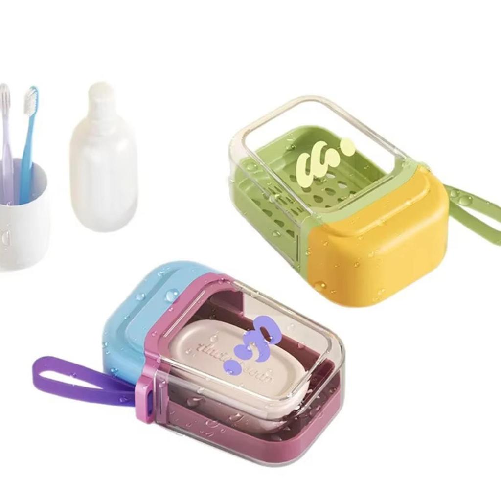 Soap Holder Travel Case Portable Soap Box Draining Dish With Lanyard  Compact Tray For Shower Outdoor Camping