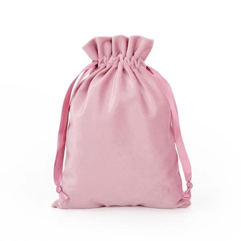 Velvet Drawstring Bag Portable Jewelry Makeup Storage Pouch Dustproof Wrapping Bag for Candy Party Favor Christmas Gift