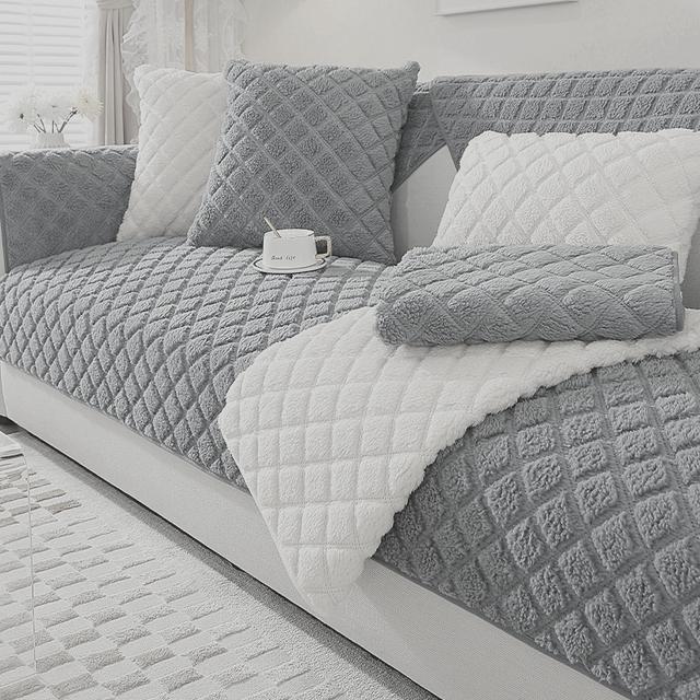 Thicken Imitate Sheep Plush Sofa Cover Universal Non -Slip Sofa Mat Winter Warm Sofa Towel Couch Cushion For Living Room Home