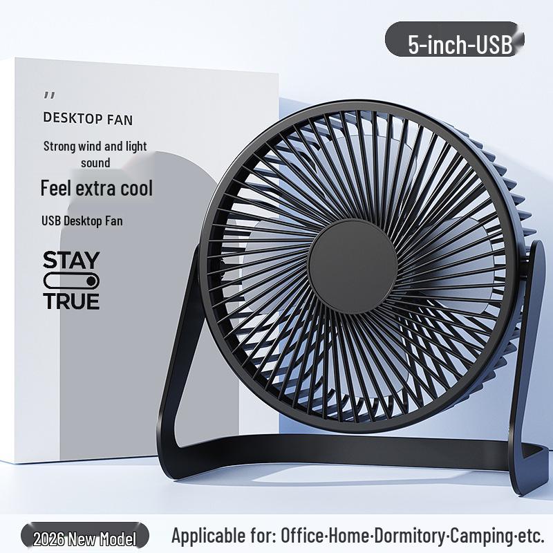 5", 6", 8" USB Desk Fan with Silent Brushless Motor for Office or Dormitory Use