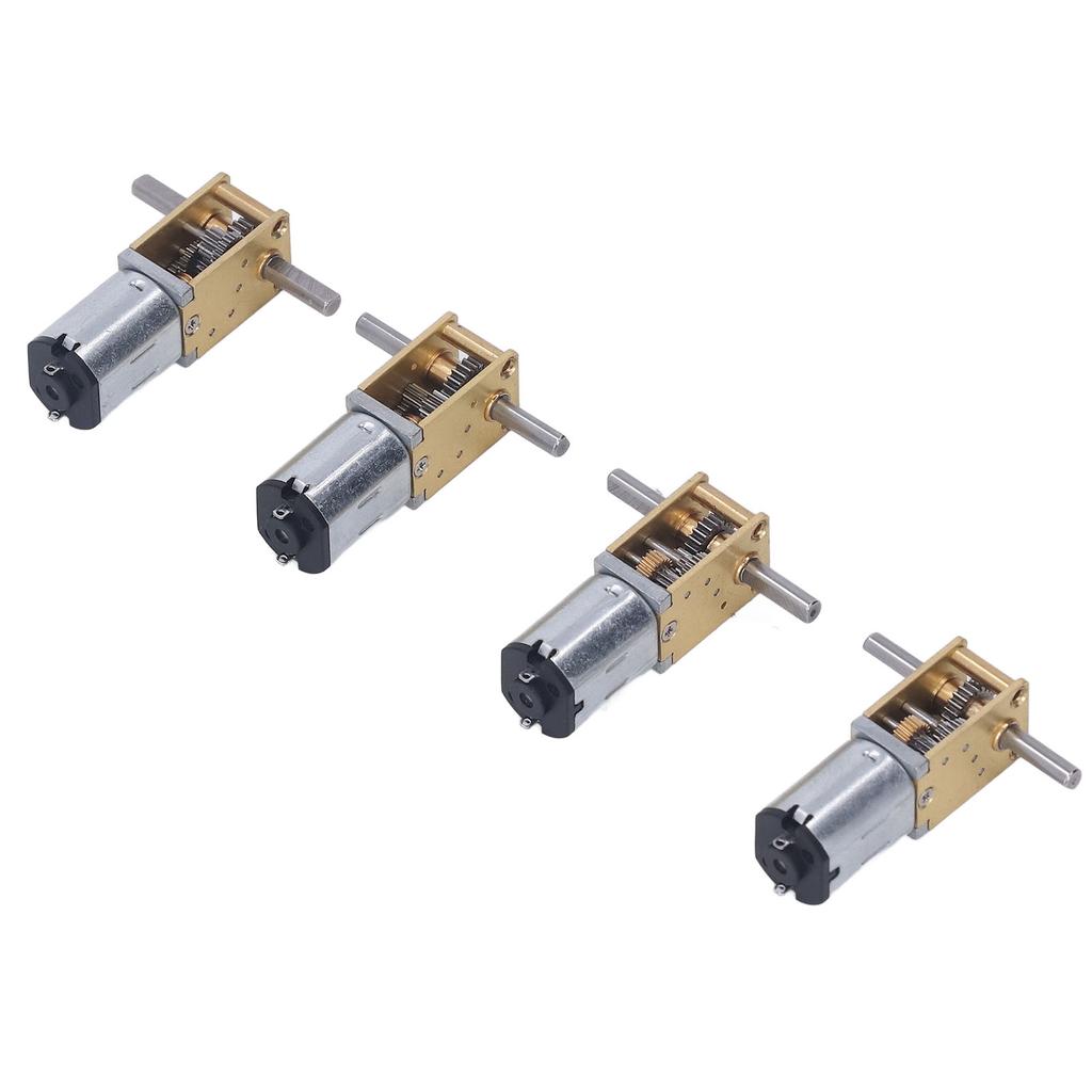 4 Stück Set DC Getriebemotor 8RPM 13RPM 26RPM 68RPM Starke Leitfähigkeit Doppelwelle Schneckengetriebe