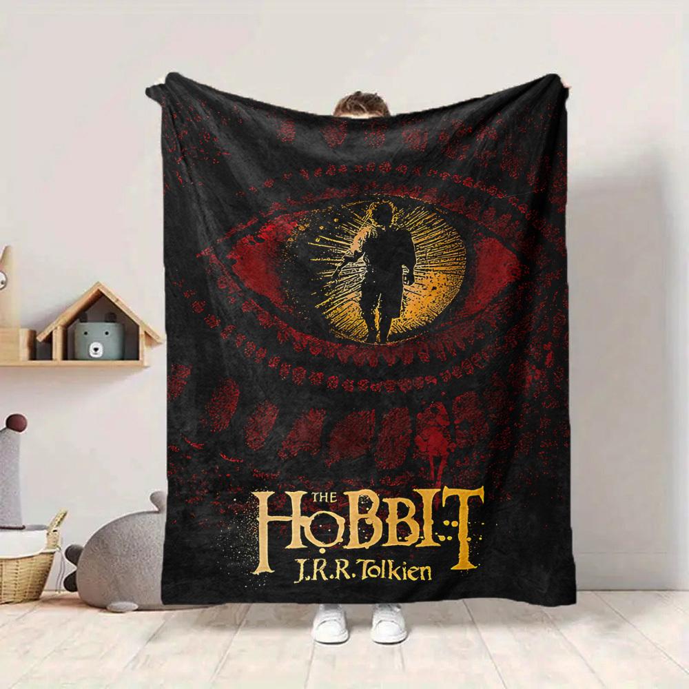 1pc The Hobbit Flannel Throw Blanket - HD Printed Lightweight Soft Warm All-Season Blanket for Sofa, Bed, Travel053