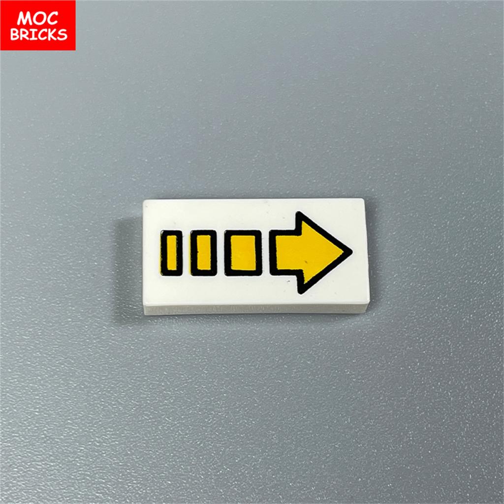 MOC Bricks DIY Printed Tile 1x1 1x2 2x2 2x3 1x4 Solar Panel Gauge Map Compass Assembled Building Block Accessories Kids Toy Gift