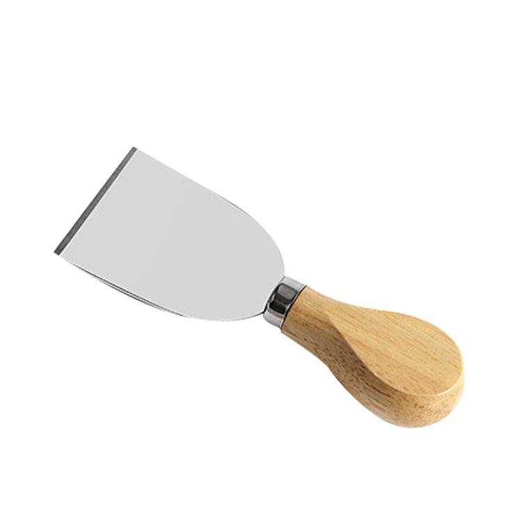 Stainless Steel Cheese, Butter, and Pizza Knife Set with Wooden Handle