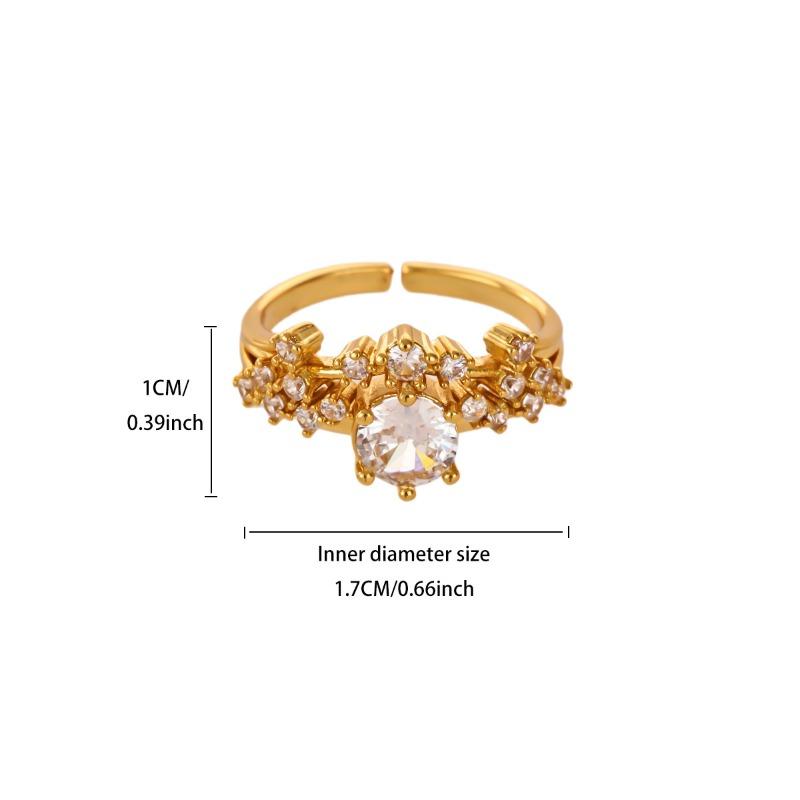 Full diamond ring Fashion temperament Open zircon group setting Luxury diamond ring