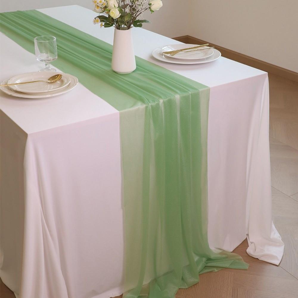 Solid Color Chiffon Table Runner Reusable Gauze Table Runner Wedding Table Runner  Dinning Table