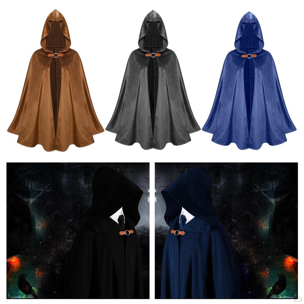 Cloak with Hood for Halloween and Medieval Themes Unisex