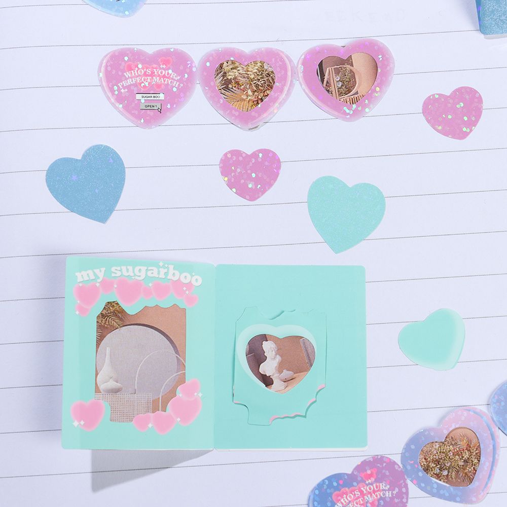 Cheap DIY Cute Photo Frame Stickers Heart Shape Decorative Stickers