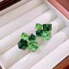 Summer Square Zircon Cube Stud Earrings Women's Light Luxury Niche Earrings Exquisite Temperament Earrings