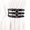 Punk Waist Belt Women Halloween Leather Skinny Body Adjustable Belts with Suspender for Party Night Club Waist Slim