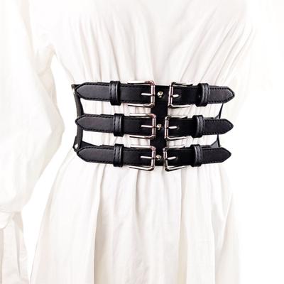 Punk-Taillengürtel Damen Halloween Leder Skinny Körper Verstellbare Gürtel mit Hosenträgern für Party Nachtclub Taille Schlank