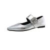 French Inner Height Increase Mary Jane Shoes In the Early Spring of 2025 New Pointed Head Shallow Mouth Rhinestone Versatile Temperament Single Sho