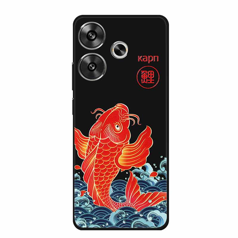 3D Embossed Case For Xiaomi Poco M6 4G Phone Case M 6 Plus Flowers Silicone Soft Coque For Xiaomi Redmi 13 13x Back Cover Case
