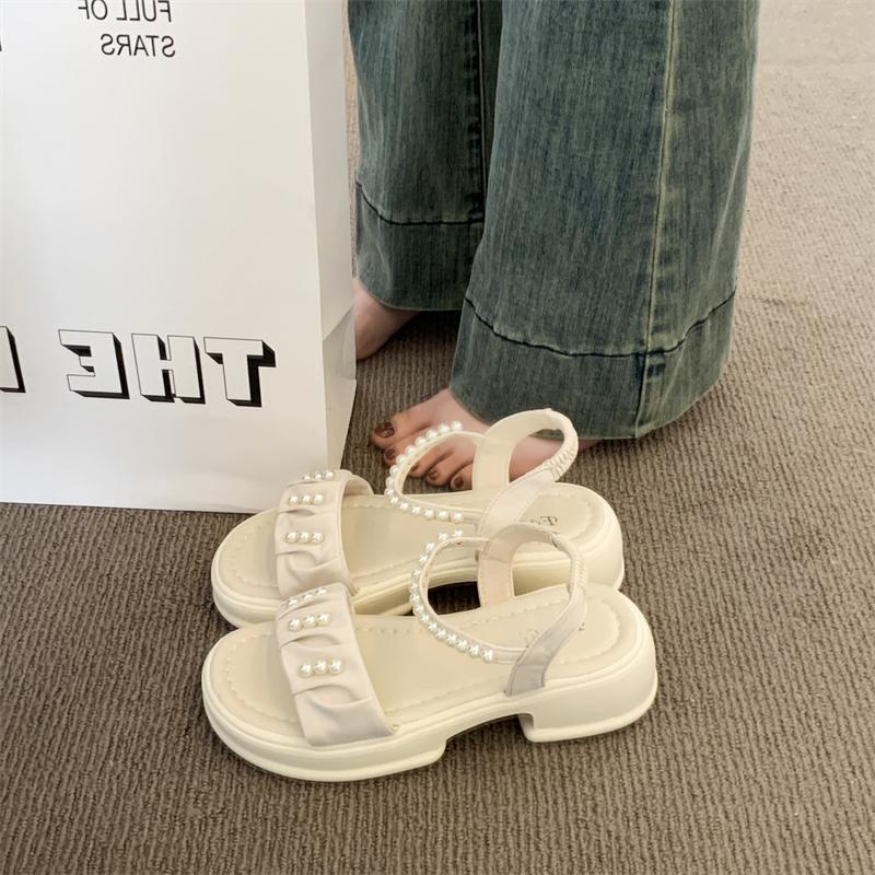 Fashion All-Match Female Sandal Comfort Shoes for Women 2025 Summer Increasing Height Clogs With Heel Girls Gladiator New Beach Thick Cl