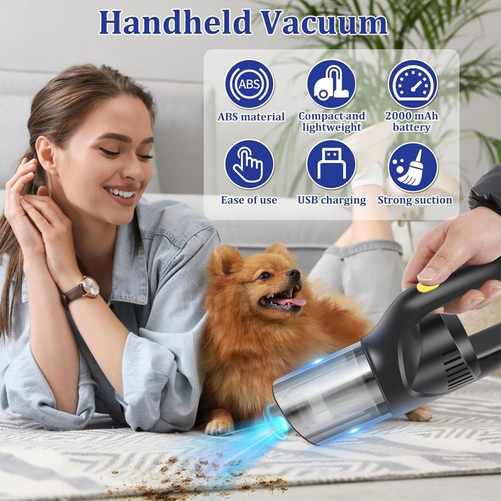 Portable Wireless Car Vacuum Cleaner Chargeable 120W High Power Vacuum Cleaner for Home and Car Dual Use Mini Cleaning Machine