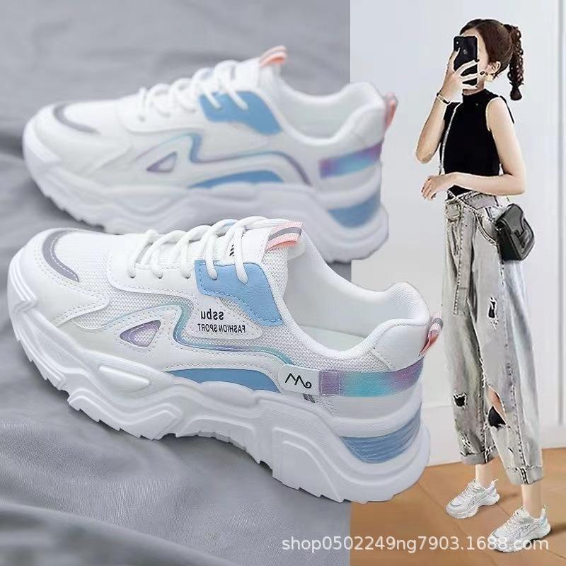 Retro Versatile Sneakers Women's 2025 New Breathable Platform Dad Shoes Niche Ins Trendy Casual Little White Shoes Women