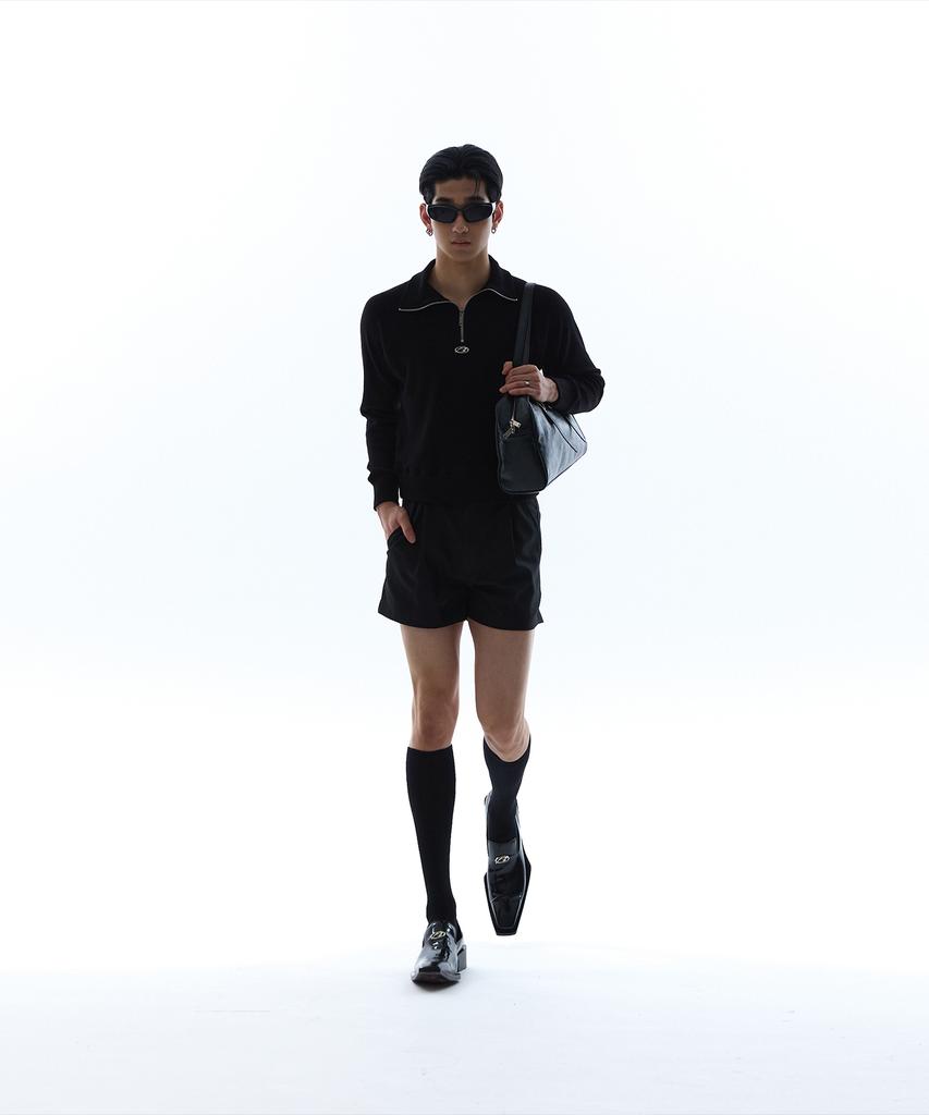 MORE THAN BLACK Logo Micro Shorts