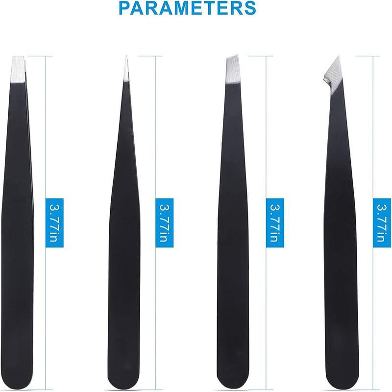 Pinzetten-Set 4 Teile Professionelles Make-up-Werkzeug Edelstahl Geeignet für Augenbrauen Ausgezeichnete Präzision für das Gesicht
