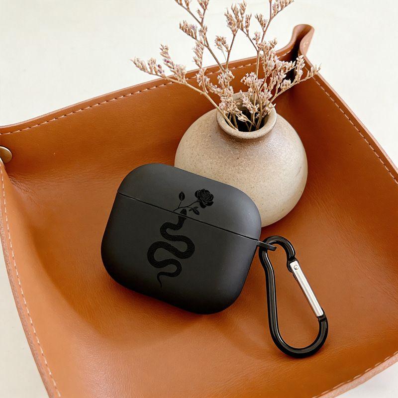 Cool Dragon Pattern Snake and Rose Earphone Cases Cover Case For Airpods 4 2 3 Pro 1 Pro3 Pro2