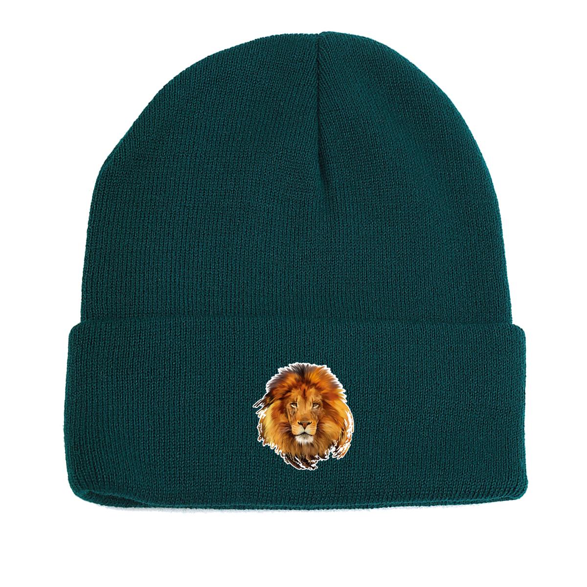 Шапка Женские вязаные шапки с принтом льва Чепчики Мужские и женские шапки Головные уборы — фото 10