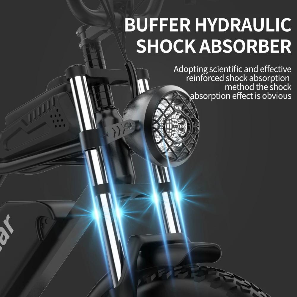 Ridstar Q20 Electric Bike 1000W Powerful Motor 48V20AH Oil Brake 20*4.0inch Fat Tire Ebike Mountain Snow Electric Bicycle