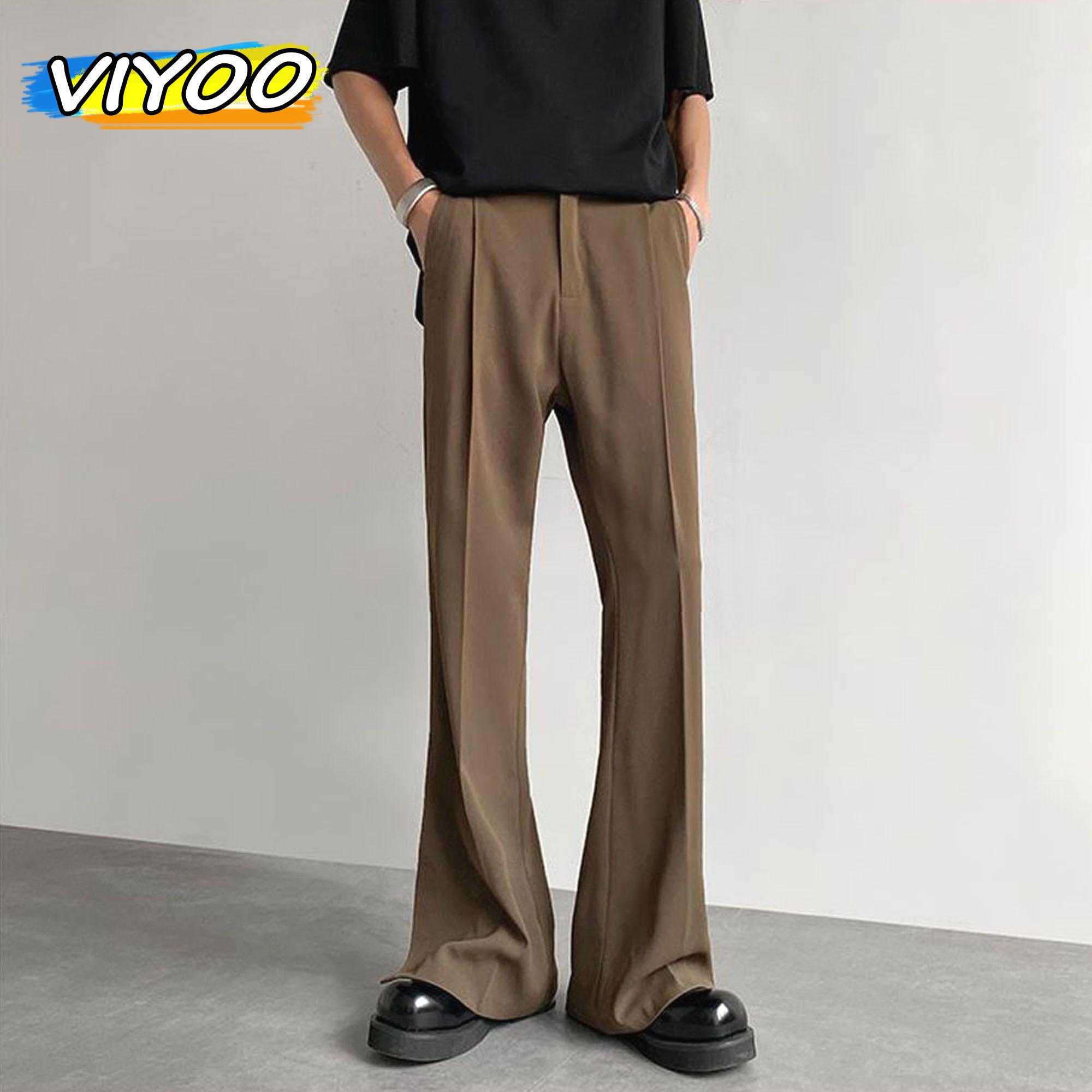 

Мужские Y2K черные брюки Fomal, расклешенные брюки, повседневные широкие брюки, облегающие костюмы, брюки для мужчин, корейская одежда