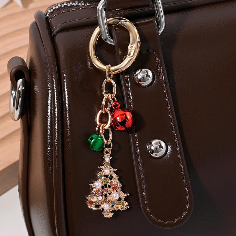 New Christmas Tree Santa Claus Keychains Bag Charm For Women Exquisite Bag Pendant Car Key Ring Jewelry Christmas Gift