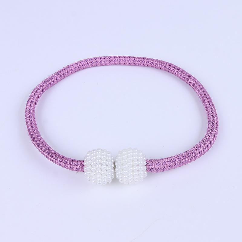 No-Drill Small Pearl Magnetic Curtain Tiebacks Rope Buckle Straps