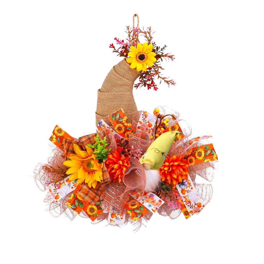 Harvest Door Fall Hanging With Sunflower Decor For Fall Festival Celebrations