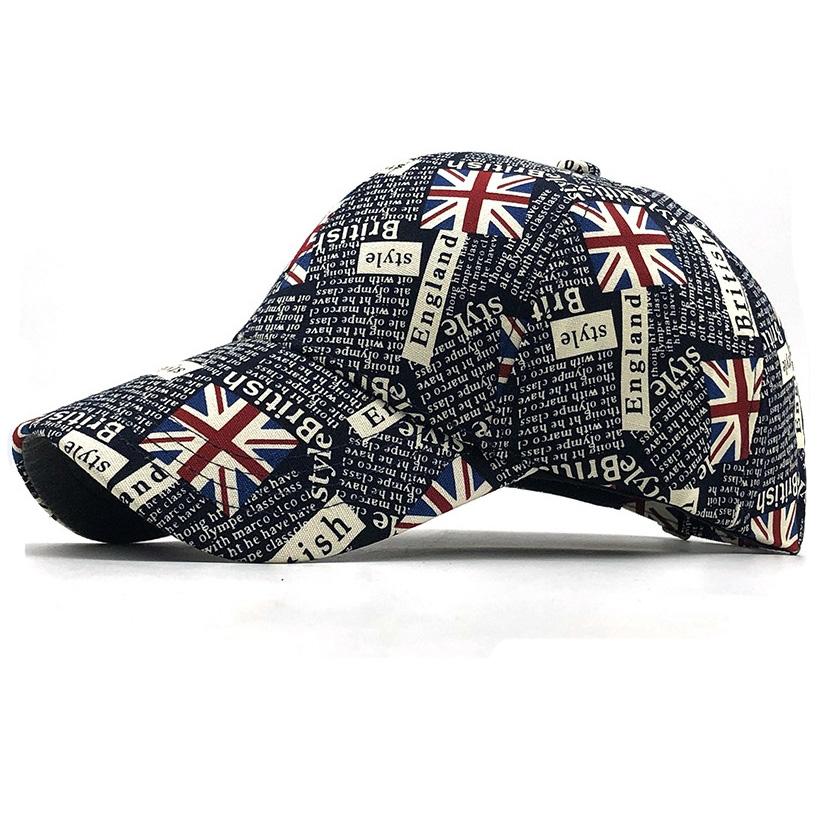 Classic English Flag Graffiti Women's Baseball Cap Versatile Fashion Sports Sun Cap Hip Hop Cap Letters Breathable Sun Cap