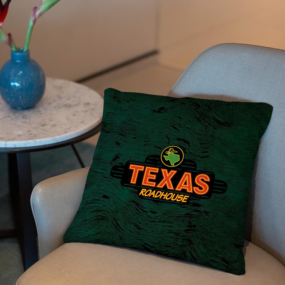 Texas Roadhouse Cushion Cover 2-in-1 Reversible Plush Pillow Cover | Car/Sofa/Bed | Perfect Gift