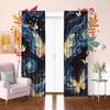 Beautiful Butterfly -2 pieces - printed curtain, 100% polyester material, suitable for home decoration