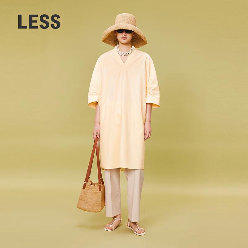

LESS 2024 Summer Silk Cotton Blend V-Neck Dress M