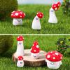 Cartoon Miniature Cute Red Mushroom Micro Landscape Ornaments For Home Decorations Kawaii Desktop Decor Gardening Accessories