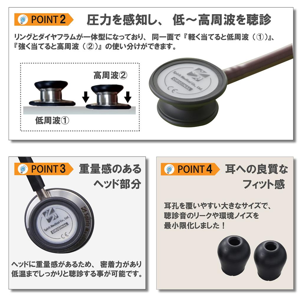 Spiritmedical Classical Dark Blue for Pediatric and Adult Ideal for and Simple Design 3+SP Stethoscope, (CK-SS601CPF), 2-Way Use, Hospitals, Doctors,