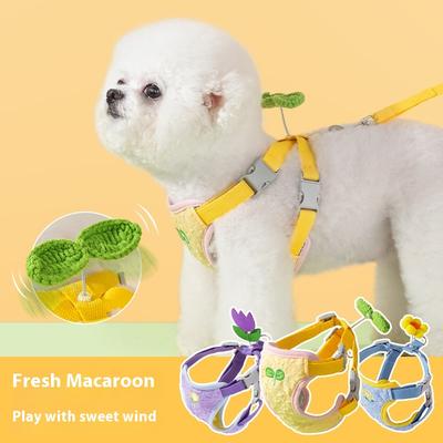 Corda di trazione per cani, pettorina estiva con fiori colorati, per cani di piccola e media taglia, accessori per esterni