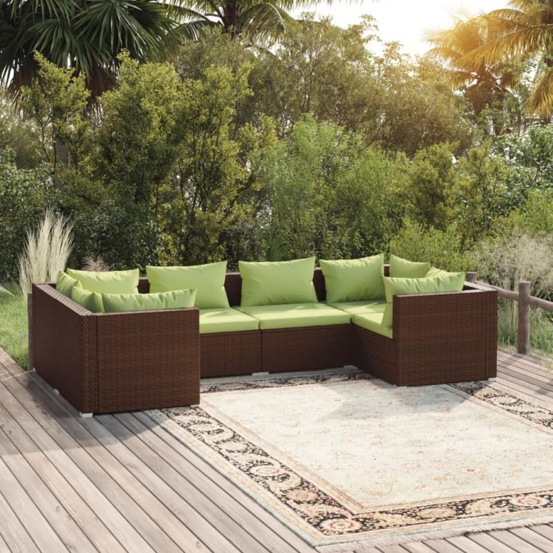 Day and Night - Day and Night Garden Furniture Set 6 Pieces and Brown Synthetic Rattan Cushions