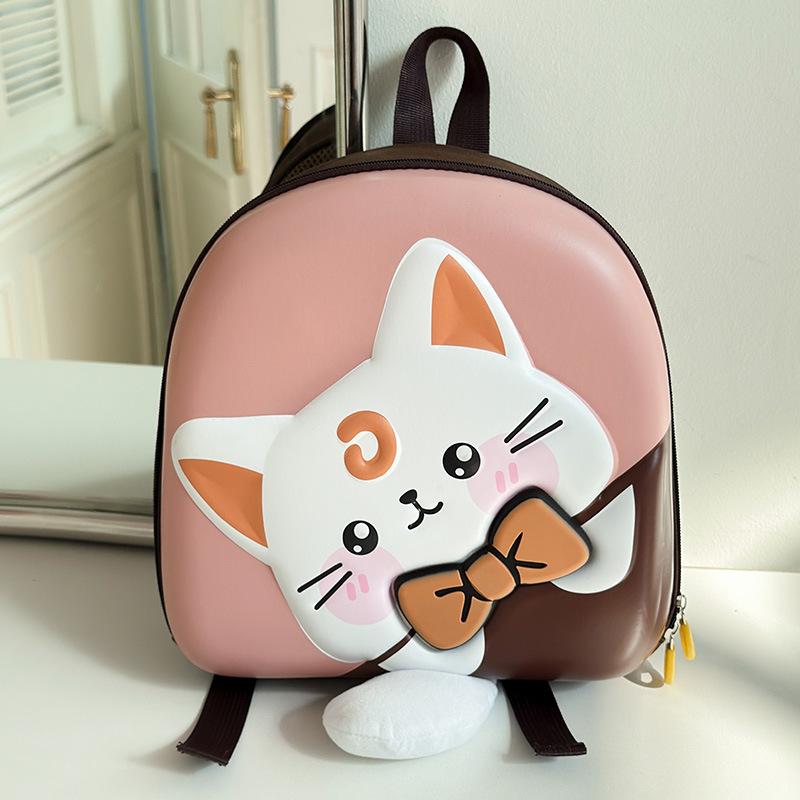 Cartoon Kindergarten Children's Schoolbag, Cartoon Cat Hard Shell Bag, Fashionable and Lightweight Children's Shoulder Trendy Bag