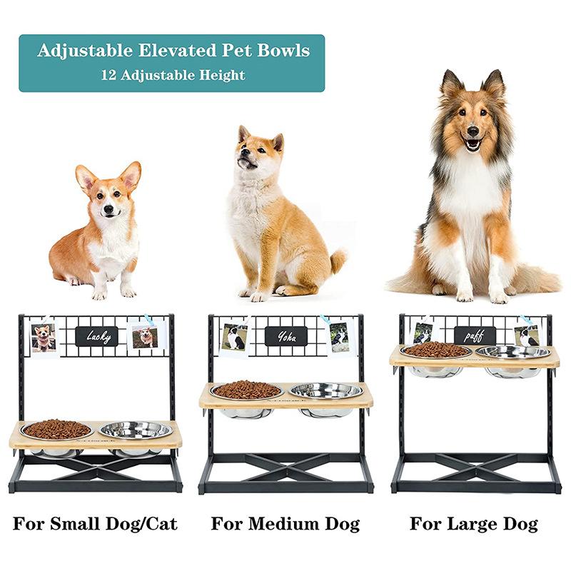 Podwyższone miski dla psa Podniesiona miska dla zwierzęcia z 2 miskami ze stali nierdzewnej Karmnik dla zwierząt Miski na karmę dla psa dla kotów Szczeniąt Małych Średnich Dużych Psów